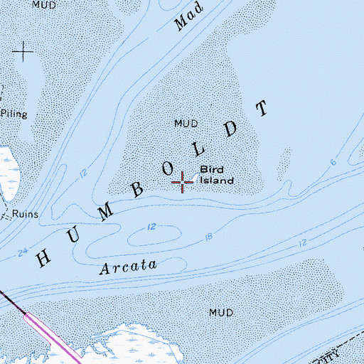 Topographic Map of Bird Island, CA