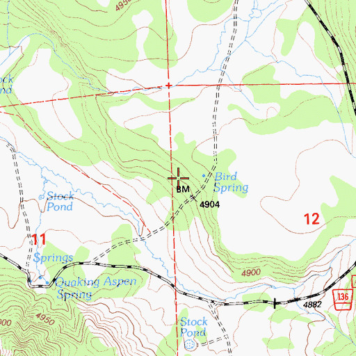 Topographic Map of Bird Spring, CA
