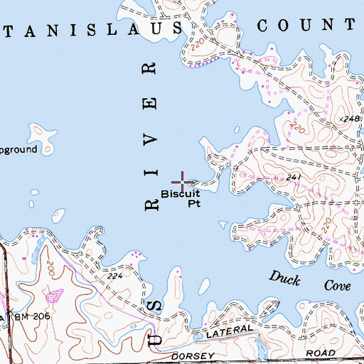Topographic Map of Biscuit Point, CA