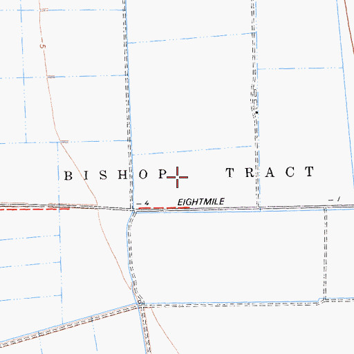 Topographic Map of Bishop Tract, CA