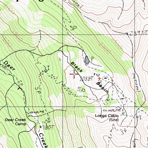 Topographic Map of Black Basin, CA