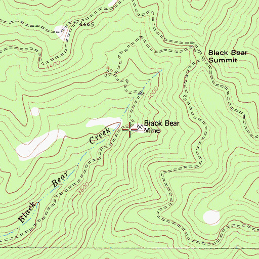 Topographic Map of Black Bear Mine, CA