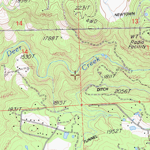 Topographic Map of Black Bear Mine, CA