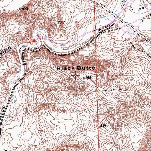 Topographic Map of Black Butte, CA