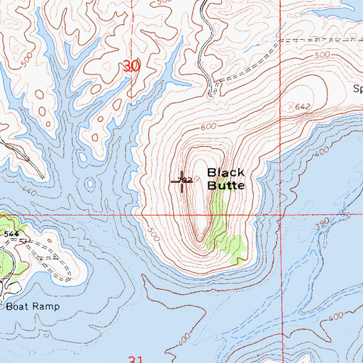 Topographic Map of Black Butte, CA