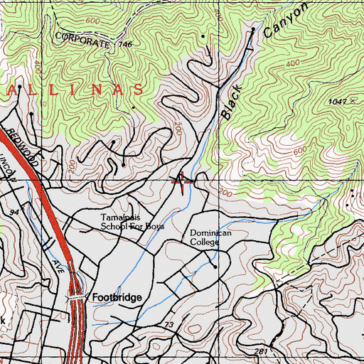 Topographic Map of Black Canyon, CA