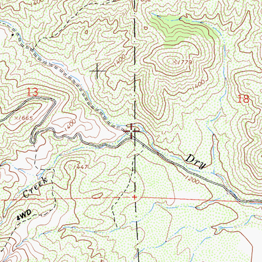 Topographic Map of Black Diamond Creek, CA