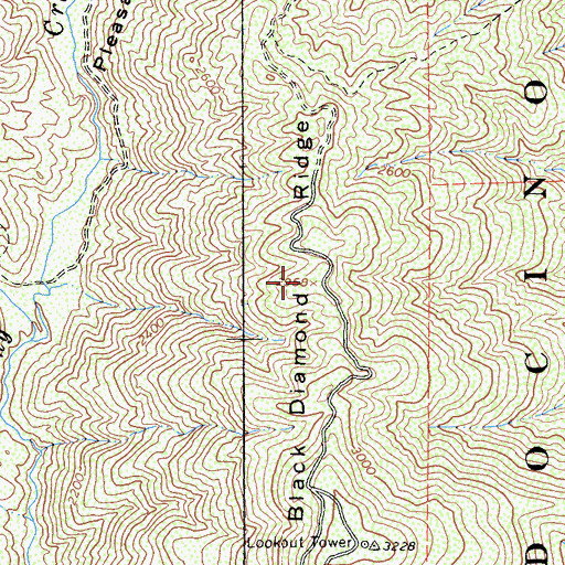 Topographic Map of Black Diamond Ridge, CA