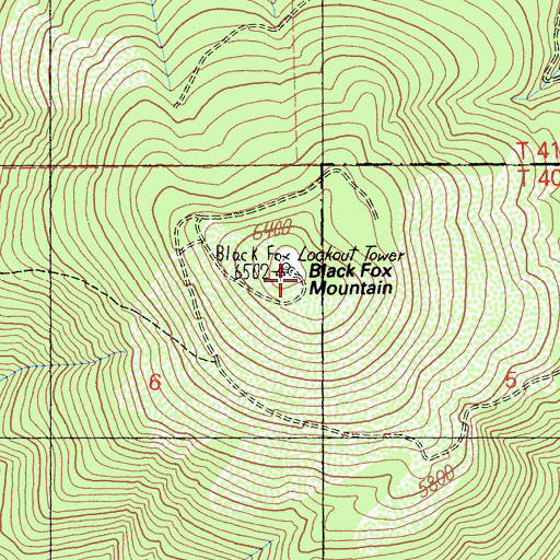 Topographic Map of Black Fox Mountain, CA