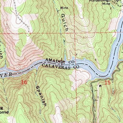 Topographic Map of Black Gulch, CA