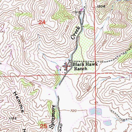 Topographic Map of Black Hawk Ranch, CA