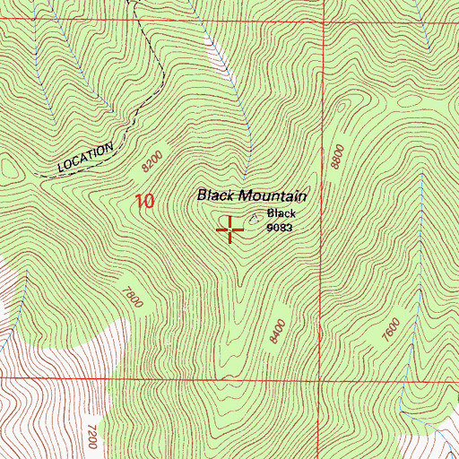 Topographic Map of Black Mountain, CA