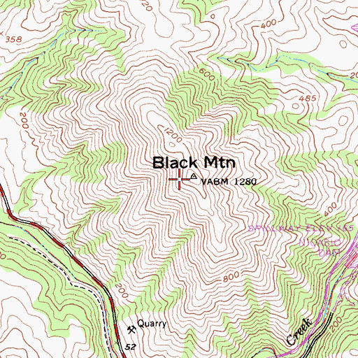 Topographic Map of Black Mountain, CA