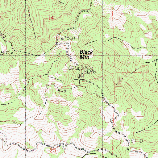 Topographic Map of Black Mountain, CA