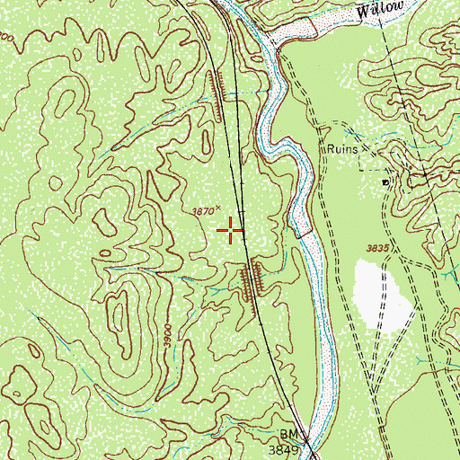 Topographic Map of Benson Junction Railroad Station, AZ