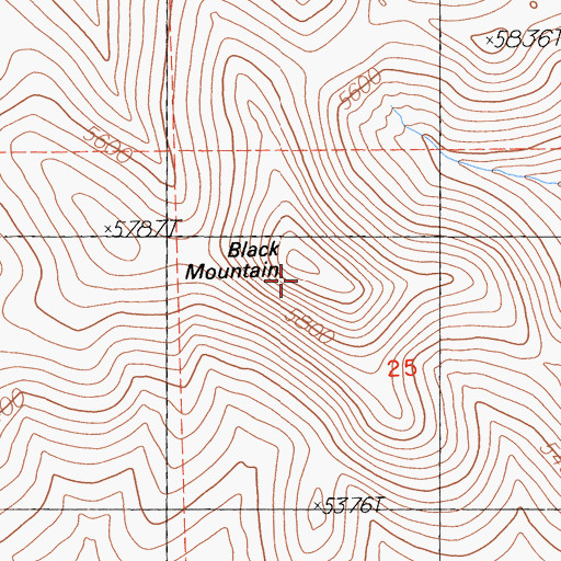 Topographic Map of Black Mountain, CA