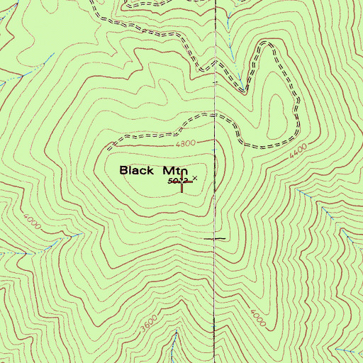 Topographic Map of Black Mountain, CA