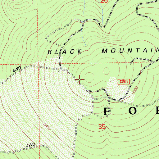 Topographic Map of Black Mountain, CA