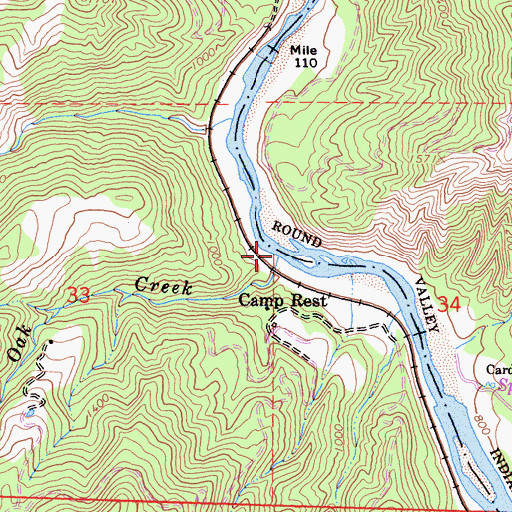 Topographic Map of Black Oak Creek, CA