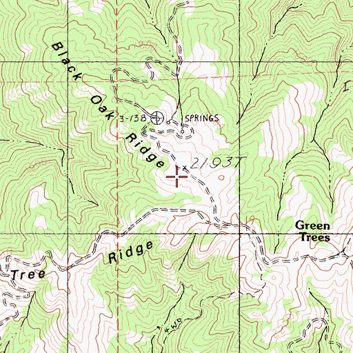 Topographic Map of Black Oak Ridge, CA