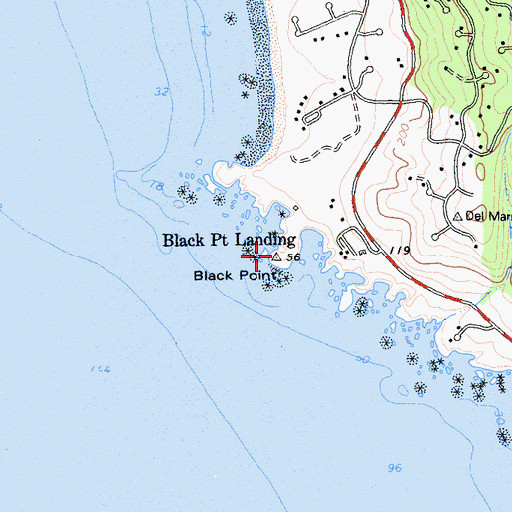 Topographic Map of Black Point, CA