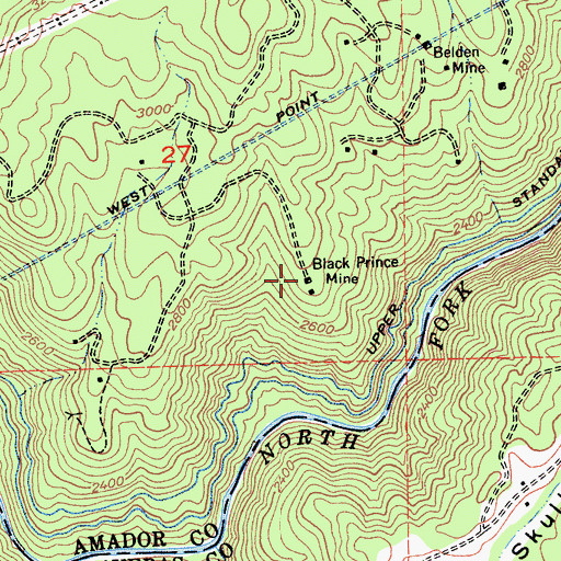Topographic Map of Black Prince Mine, CA