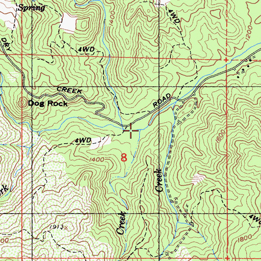 Topographic Map of Black Rock Creek, CA