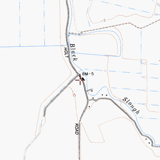 Topographic Map of Black Slough, CA