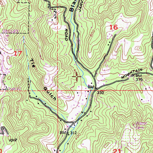 Topographic Map of Blackburn Gulch, CA