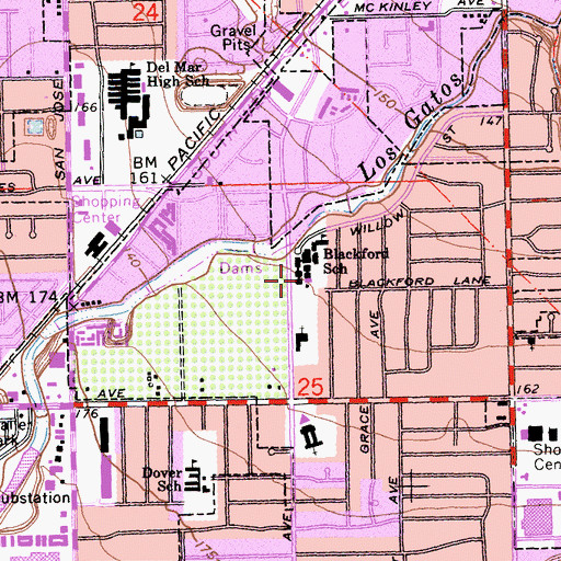 Topographic Map of Blackford Elementary School, CA