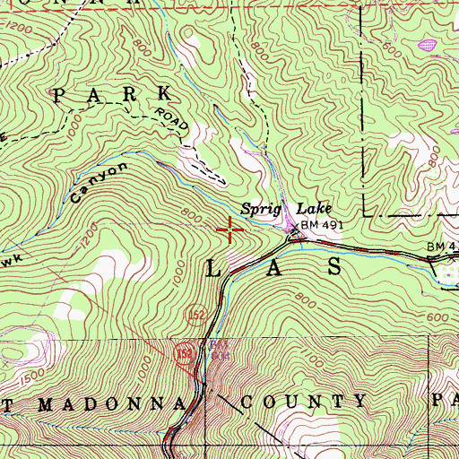 Topographic Map of Blackhawk Canyon, CA