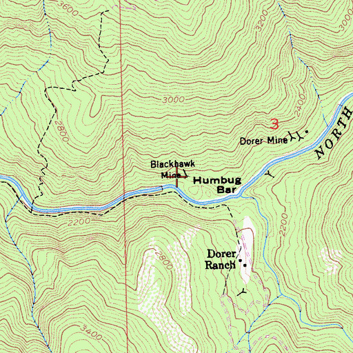 Topographic Map of Blackhawk Mine, CA