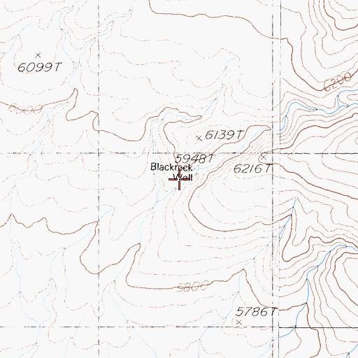 Topographic Map of Blackrock Well, CA