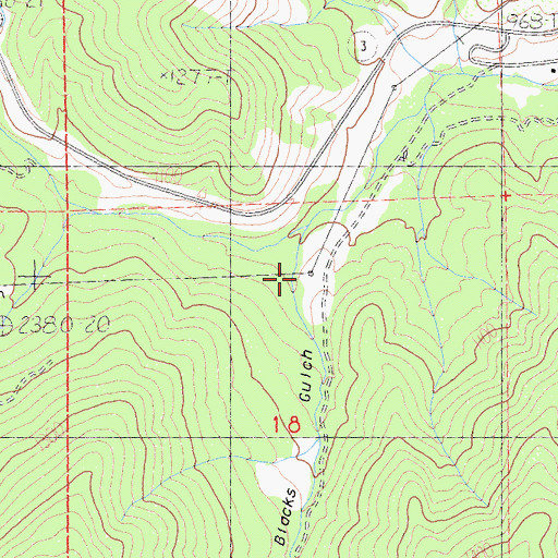 Topographic Map of Blacks Gulch, CA