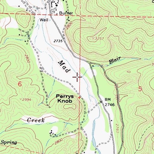 Topographic Map of Blair Creek, CA