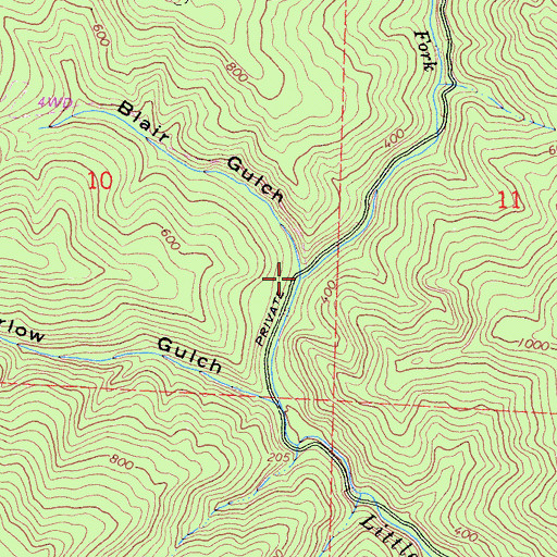Topographic Map of Blair Gulch, CA