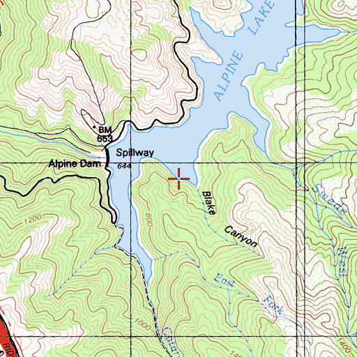 Topographic Map of Blake Canyon, CA
