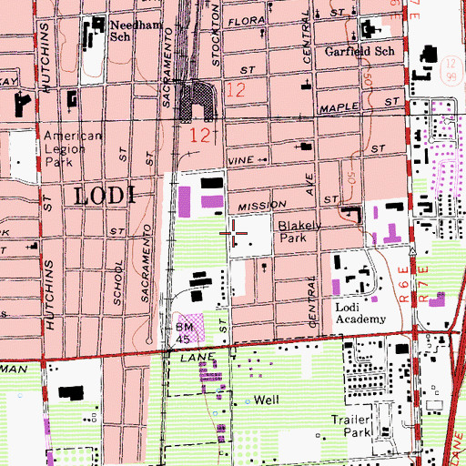 Topographic Map of Blakely Park, CA