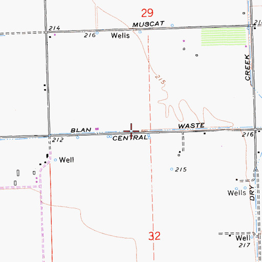 Topographic Map of Blan Waste, CA