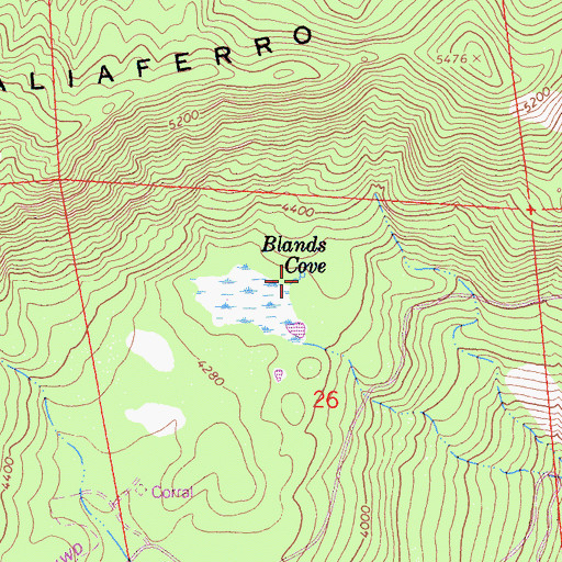 Topographic Map of Blands Cove, CA