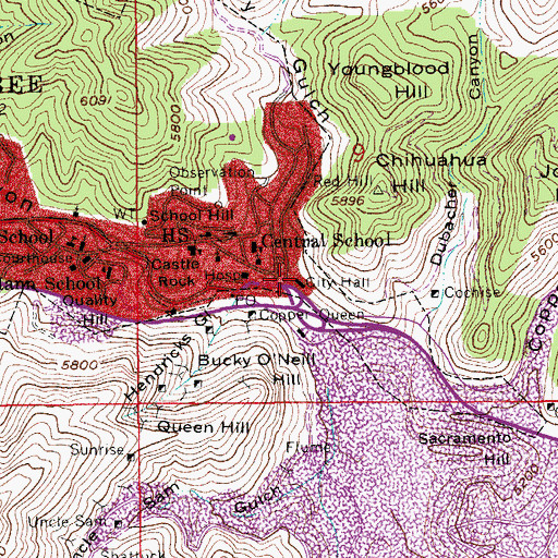 Topographic Map of Bisbee City Hall, AZ