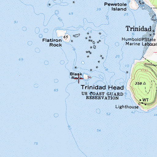 Topographic Map of Blank Rock, CA
