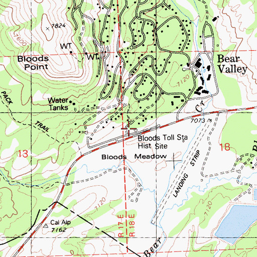 Topographic Map of Bloods Toll Station Historical Site, CA