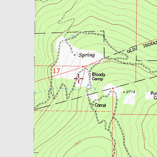 Topographic Map of Bloody Camp, CA