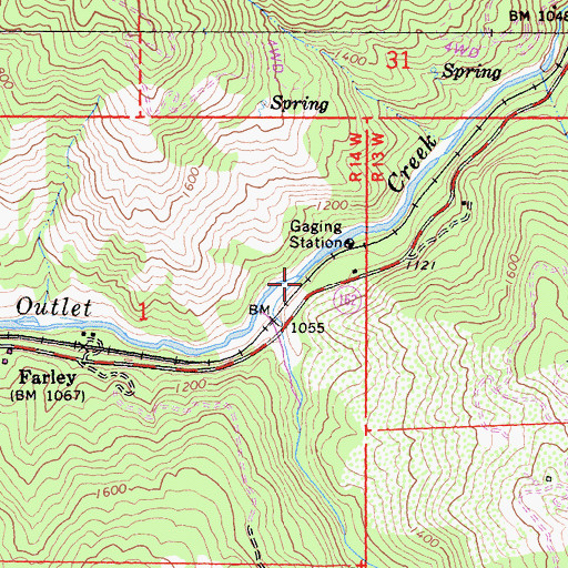 Topographic Map of Bloody Run Creek, CA