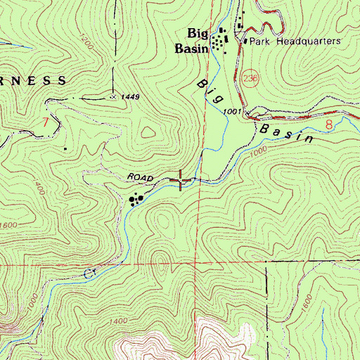 Topographic Map of Blooms Creek, CA
