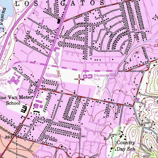 Topographic Map of Blossom Hill Elementary School, CA