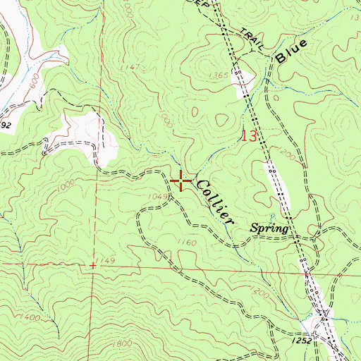 Topographic Map of Blue Canyon, CA