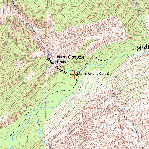 Topographic Map of Blue Canyon, CA