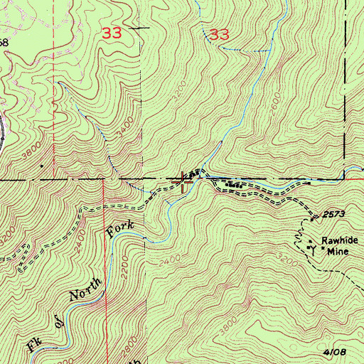 Topographic Map of Blue Canyon, CA